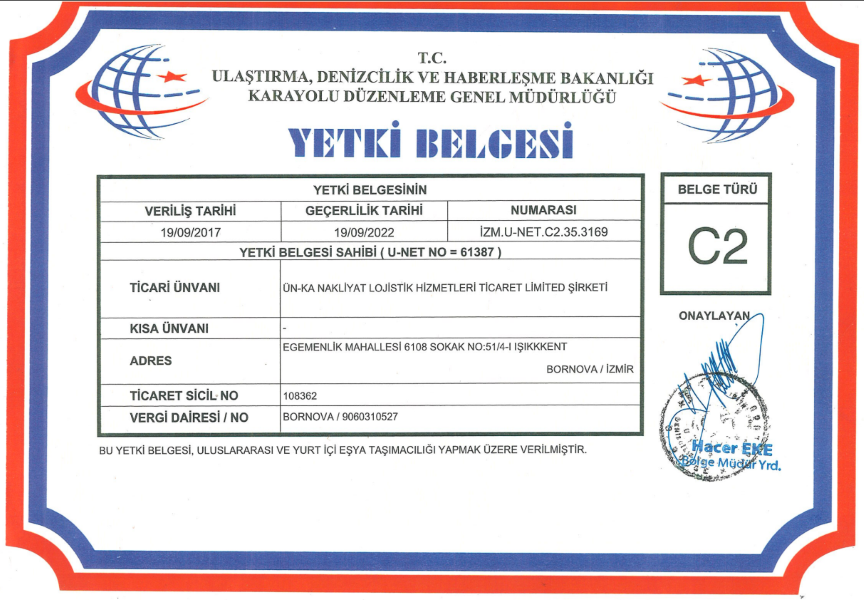 Yetki Belgesi C2