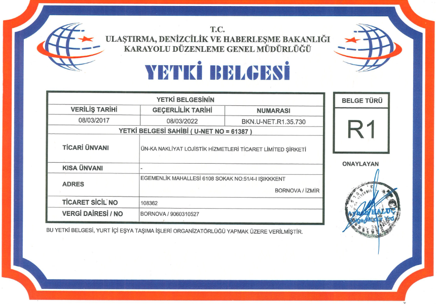 Yetki Belgesi R1